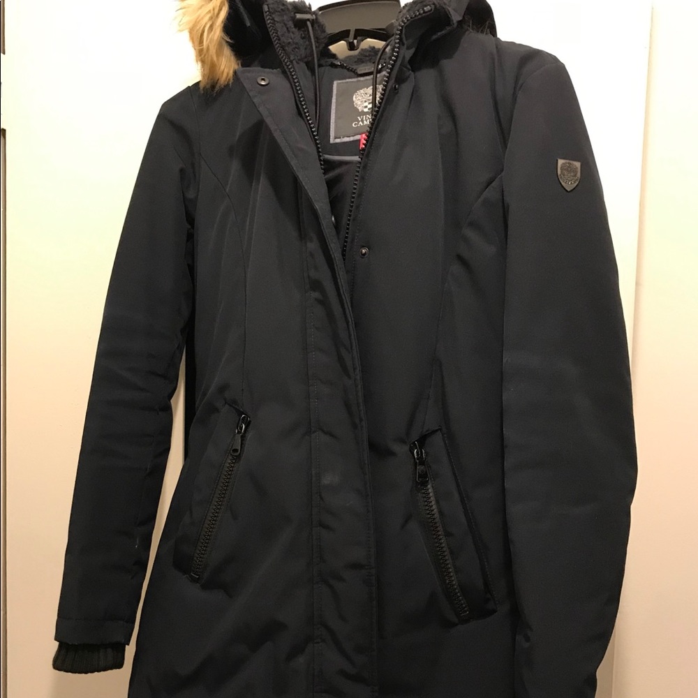 Hooded Faux Fur Trim Parka